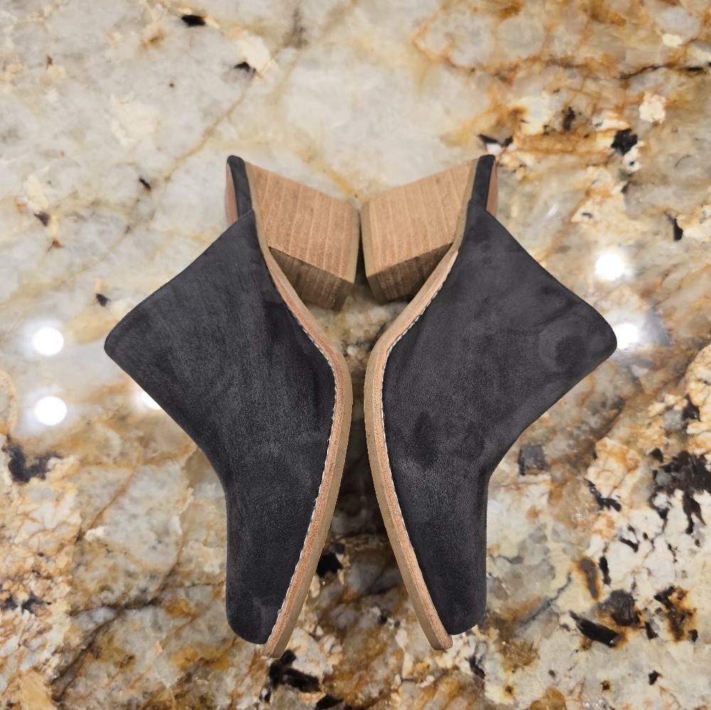 Jeffrey Campbell Favela Mules Dark Gray Suede Size 6.5 - Picture 4 of 9
